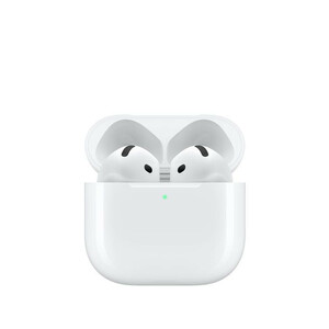هدفون بلوتوثی اپل مدل AirPods 4 دارای نویز کنسلینگ، درگاه شارژ USB-Type-C و شارژ بی سیم، با قابلیت اتصال به چند دستگاه، پشتیبانی از فرمان لمسی و دستیار صوتی، نشانگر LED، مقاوم در برابر پاشش آب و گرد و غبار