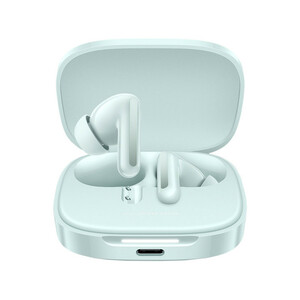 هدفون بلوتوثی شیائومی مدل Redmi Buds 6 با نویز کنسلینگ فعال (ANC)، درگاه شارژ USB Type-C، دارای میکروفون دوگانه با ENC (کاهش نویز محیط)، مقاوم در برابر رطوبت و عرق