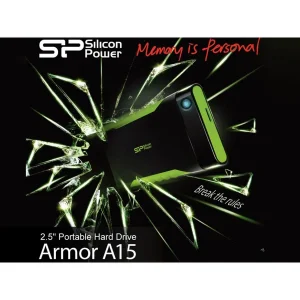 هارد اکسترنال سیلیکون پاور مدل Armor A15 ظرفیت 1 ترابایت دارای رابط USB Type-A