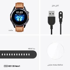 ساعت هوشمند تی سی اچ مدل TCH HD1 3D Hero1 دارای قابلیت های کنترل موسیقی (Music Player)، قابلیت مکالمه از طریق بلوتوث، پشتیبانی از زبان فارسی در منو و سیستم‌عامل، قابلیت تغییر طرح ساعت یا تم بند چرم مصنوعی