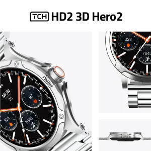 ساعت هوشمند تی سی اچ مدل TCH HD2 3D Hero2 دارای قابلیت های کنترل موسیقی (Music Player)، پشتیبانی از زبان فارسی در منو و سیستم‌عامل، قابلیت مکالمه از طریق بلوتوث بند فلز