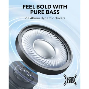 هدفون بلوتوثی انکر مدل Soundcore H30i بدون قابلیت نویز کنسلینگ، درگاه شارژ USB Type-C، دارای میکروفون داخلی با کیفیت بالا، مجهز به فناوری BassUp، مقاومت در برابر رطوبت و عرق