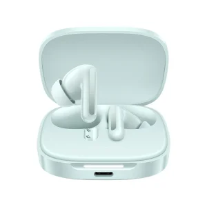 هدفون بلوتوثی شیائومی مدل Redmi Buds 6 با نویز کنسلینگ فعال (ANC)، درگاه شارژ USB Type-C، دارای میکروفون دوگانه با ENC (کاهش نویز محیط)، مقاوم در برابر رطوبت و عرق