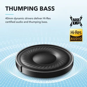 هدفون بلوتوثی انکر مدل Soundcore Q20i با نویز کنسلینگ فعال (ANC)، درگاه شارژ USB Type-C، دارای 2 میکروفون داخلی و 2 میکروفون خارجی، پشتیبانی از صدای Hi-Res از طریق کابل AUX