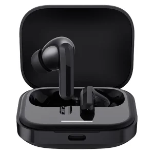 هدفون بلوتوثی شیائومی مدل Redmi Buds 5 با نویز کنسلینگ فعال (ANC)، درگاه شارژ USB Type-C، دارای نشانگر روی محفظه شارژ