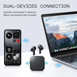 هندزفری بلوتوثی ناتینگ مدل CMF Buds Pro 2 با نویز کنسلینگ فعال (ANC)، درگاه شارژ USB Type-C، دارای میکروفون سه‌گانه با قابلیت حذف صدای باد، مقاوم در برابر رطوبت و عرق (IP55)