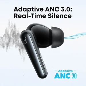 هدفون بلوتوثی انکر مدل Soundcore Liberty 5 با نویز کنسلینگ فعال (ANC)، درگاه شارژ USB Type-C، تا 30 ساعت زمان پخش موسیقی، دارای سنسور نوری داخل گوش و مقاوم در برابر رطوبت و عرق