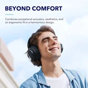 هدفون بلوتوثی برند انکر مدل Soundcore Space Q45 A3040 با نویز کنسلینگ فعال (ANC)، درگاه شارژ USB Type-C، پشتیبانی از شارژ سریع، دارای فناوری نویز کنسلینگ هوشمند سه‌حالته، مقاوم در برابر رطوبت و عرق