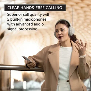 هدفون بلوتوثی سونی مدل WH-1000XM4 با نویز کنسلینگ فعال (ANC)، نویزکنسلینگ میکروفون (ENC)، درگاه شارژ USB Type-C، دارای میکروفون داخلی با کیفیت بالا، مقاوم در برابر رطوبت و عرق