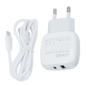 شارژر دیواری الدینیو مدل A2313C به همراه کابل تبدیل USB-C