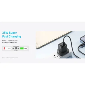 شارژر دیواری 25 وات انکر مدل A2656 به همراه کابل USB-C به طول 1.5 متر