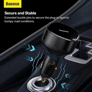 شارژر فندکی 33 وات بیسوس مدل B-ExpansionC به همراه کابل USB-C