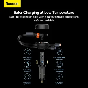 شارژر فندکی 33 وات بیسوس مدل B-ExpansionC به همراه کابل USB-C