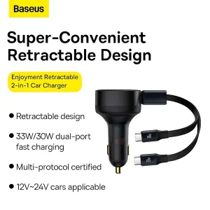 شارژر فندکی 33 وات بیسوس مدل B-ExpansionC به همراه کابل USB-C