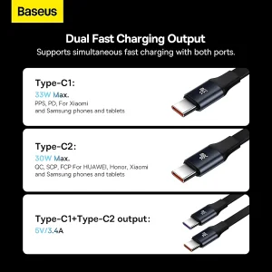 شارژر فندکی 33 وات بیسوس مدل B-ExpansionC به همراه کابل USB-C