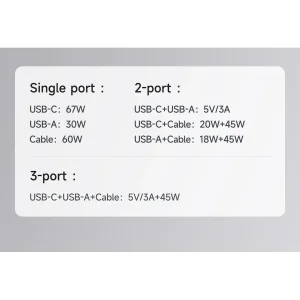 شارژر دیواری 67 وات مک دودو مدل CH-4100 به همراه کابل متصل به بدنه USB-C