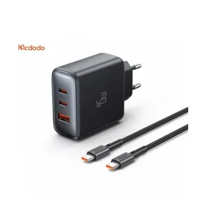شارژر دیواری 45 وات 3 پورت مک دودو مدل 3-Ports به همراه کابل تبدیل USB-C به USB-C