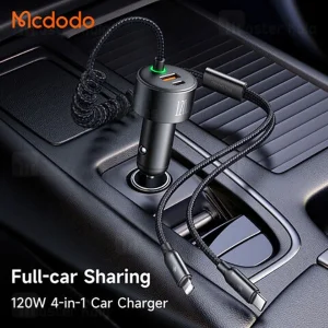 شارژر فندکی120 وات  مک دودو مدل cc-0370 به همراه کابل USB-C/لایتنینگ