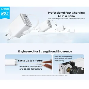 شارژر دیواری 35 وات انکر مدل A2658 به همراه کابل USB-C