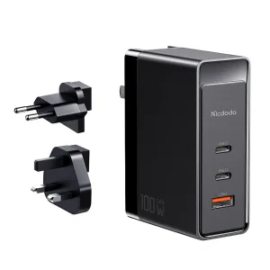 شارژر دیواری 100 وات مک دودو مدل GaN 100W 3-Port بهمراه تبدیل برق
