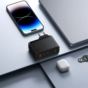 شارژر دیواری 160 وات بیسوس مدل CCGAN160CE به همراه کابل تبدیل USB-C