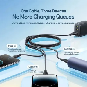 کابل تبدیل USB-C بیسوس مدل Flash Series 3 100W طول 1.5 متر