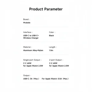کابل USB-C مک دودو مدل CA-258 طول 1.5 متر