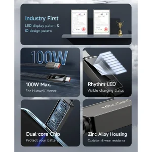 کابل USB به USB-C مک دودو مدل LED RHYTHM طول 1.2متر