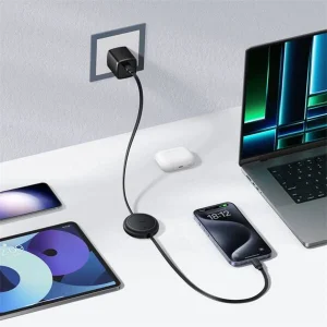 کابل تبدیل USB-C به USB-C بیسوس مدل Free2Pull Mini 60W طول 1 متر