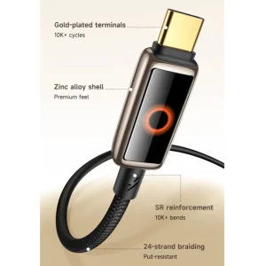 کابل USB-C مک دودو مدل 100W Halo Breathing Light CA-668 طول 1.2 متر
