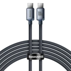 کابل usb-c بیسوس مدلcrystal shine100W new packطول۱.۲متر