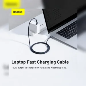 کابل usb-c بیسوس مدلcrystal shine100W new packطول۱.۲متر