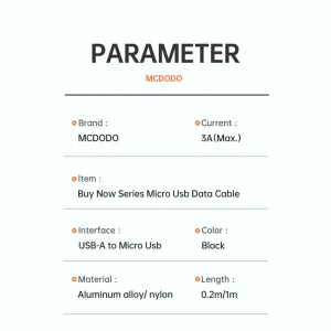 کابل تبدیل USB به microUSB مک دودو مدل CA-2280 طول 0.20 متر