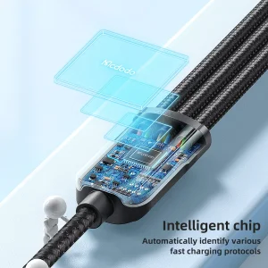 کابل تبدیل  USB به microUSB / لایتنینگ / USB-C مک دودو مدل CA-0930 طول 1.2 متر