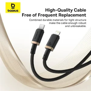 کابل تبدیل USB-C به لایتنینگ بیسوس مدل Dura Series 20W طول 1 متر