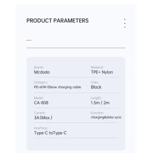 کابل USB-C مک دودو مدل MC-CA-8080 به طول 1.5 متر