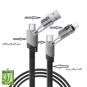 کابل تبدیل USB-C / USB به USB-C / لایتنینگ ریمکس مدل RC-C189  طول 1 متر