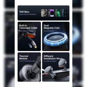 پایه نگهدارنده گوشی موبایل و شارژر 15وات مک دودو مدل ch-0091