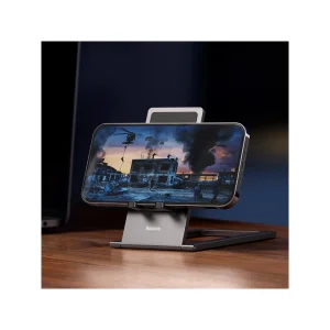 پایه نگهدارنده گوشی موبایل و تبلت بیسوس مدل Foldable Metal Desktop Holder LUKP000013