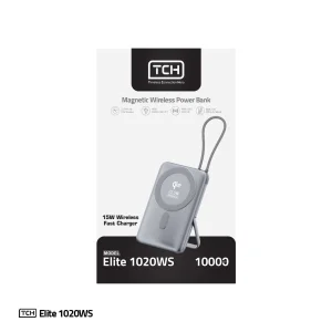 پاوربانک بی‌سیم 22.5 وات تی سی اچ مدل Elite 1020WS ظرفیت 10000 میلی‌آمپرساعت