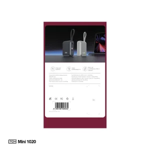 پاوربانک 22.5 وات تی سی اچ مدل Mini 1020 ظرفیت 10000 میلی‌آمپرساعت به همراه کابل تبدیل USB-C به لایتنینگ