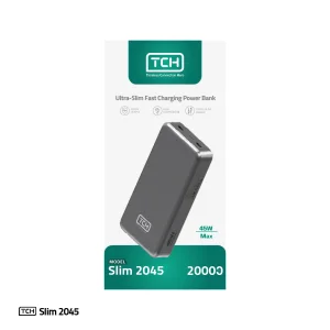 پاوربانک 45 وات تی سی اچ مدل Slim 2045 ظرفیت 20000 میلی‌آمپرساعت