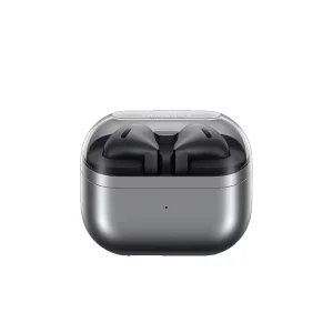 هدفون بلوتوثی سامسونگ مدل Galaxy Buds3 با نویز کنسلینگ فعال (ANC)، نویز کنسلینگ میکروفون (ENC)، درگاه شارژ USB Type-C، با قابلیت اتصال به چند دستگاه، دارای قابلیت صدای 360 درجه، Galaxy AI، میکروفون سه گانه، پشتیبانی از فرمان لمسی، ضد آب و گرد و غبار
