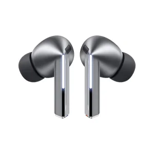 هدفون بلوتوثی سامسونگ مدل Galaxy Buds3 Pro دارای نویز کنسلینگ فعال (ANC)، درگاه شارژ USB Type-C، شارژ بی سیم، با قابلیت اتصال به چند دستگاه، پشتیبانی از فرمان لمسی، پشتیبانی از دستیار صوتی، مقاوم در برابر آب