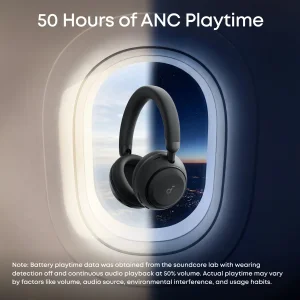 هدفون بلوتوثی انکر مدل Soundcore Space 2 با نویز کنسلینگ فعال ANC، صدای Hi-Res و شارژدهی تا 70 ساعت