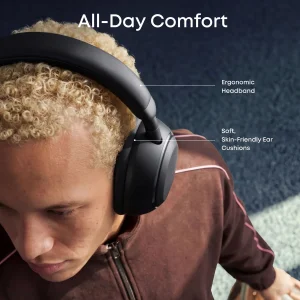 هدفون بلوتوثی انکر مدل Soundcore Space 2 با نویز کنسلینگ فعال ANC، صدای Hi-Res و شارژدهی تا 70 ساعت