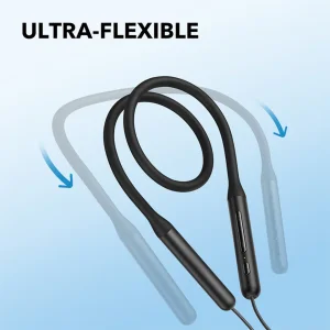 هدفون بلوتوثی گردنی انکر مدل A3213 U2i با نویز کنسلینگ میکروفون (ENC)، درگاه شارژ USB Type-C، دارای میکروفون با فناوری حذف نویز CVC 8.0، طراحی ارگونومیک و راحت، پشتیبانی از دستیار صوتی و فرمان لمسی، مقاوم در برابر آب