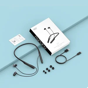 هدفون بلوتوثی گردنی QCY مدل C2 با قابلیت حذف نویز محیطی (ENC)، درگاه شارژ USB Type-C، با قابلیت شارژ سریع، مقاوم در برابر رطوبت و عرق (IPX4)