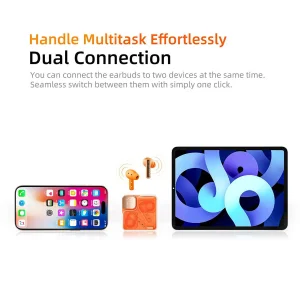 هدفون بلوتوثی کیو سی وای مدل MeloBuds Neo بدون قابلیت نویز کنسلینگ، درگاه شارژ USB Type-C، مقاوم در برابر رطوبت و عرق با استاندارد IPX5