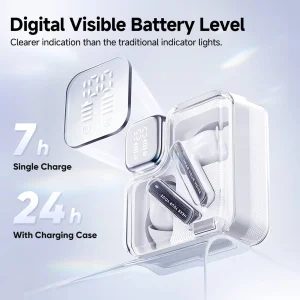 هدفون بلوتوثی کیو سی وای مدل MeloBuds Neo بدون قابلیت نویز کنسلینگ، درگاه شارژ USB Type-C، مقاوم در برابر رطوبت و عرق با استاندارد IPX5